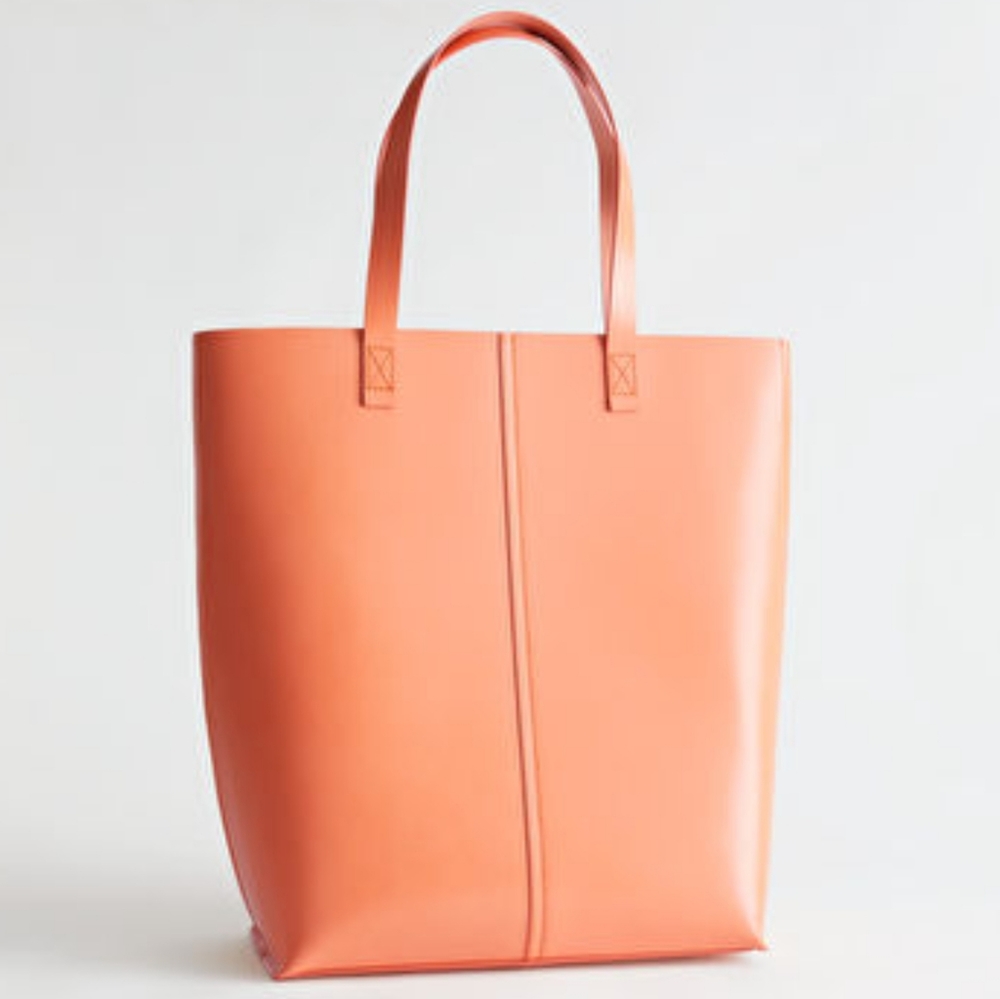 NWT Smooth leather Tote bag orange